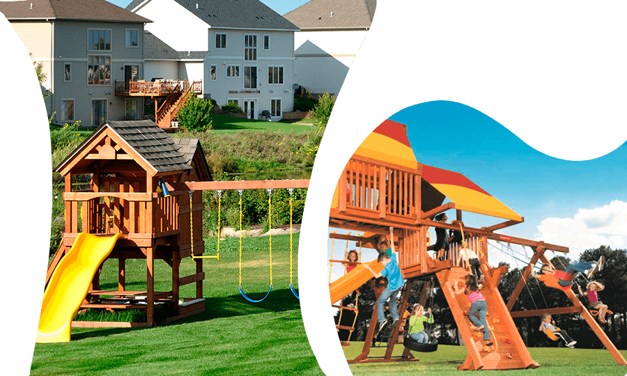 Cedar Construction Outdoor Swing Sets for Kids In Mesa