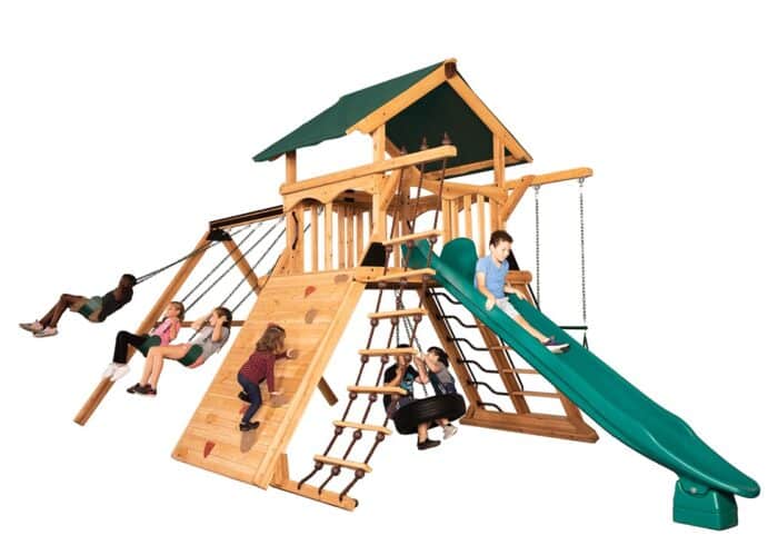 Olympian Peak XL 1 w/ Tarp Roof Green Playset - Image 2