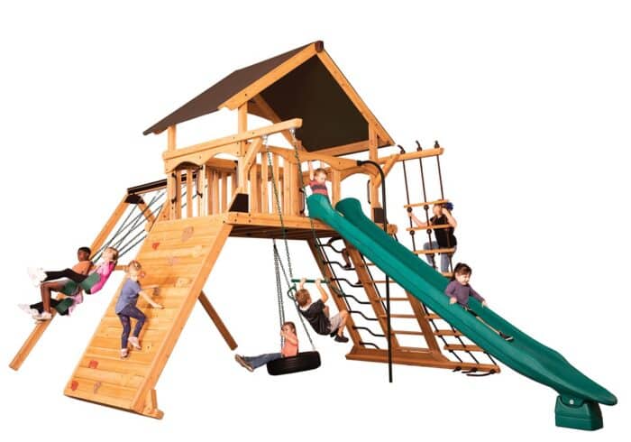 Titan Peak Jumbo 1 w/ Tarp Roof Mahogany Playset - Image 2